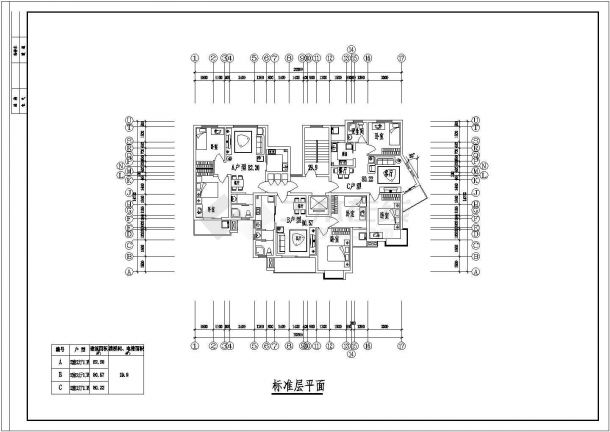 常州市某居住区12层框架结构住宅楼平立面设计CAD图纸（含机房层）-图一