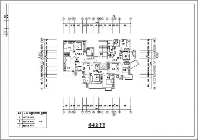 常州市某居住区12层框架结构住宅楼平立面设计CAD图纸（含机房层）_图1