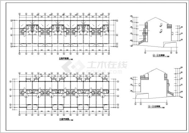 沈阳市福苑家园小区3层砖混结构住宅楼建筑设计CAD图纸（含车库层）-图一