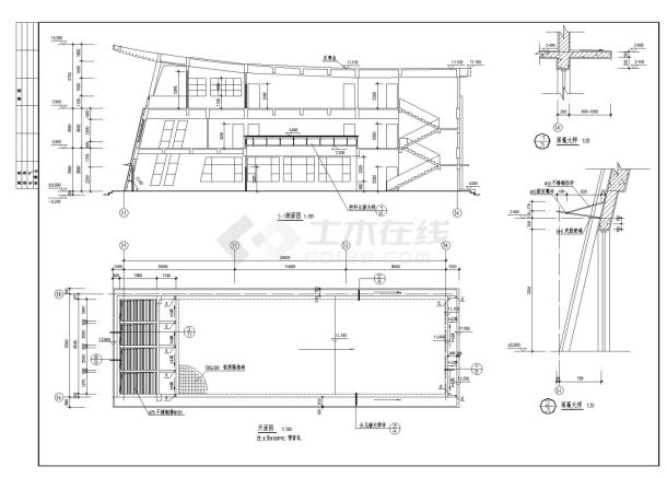 办公楼建筑CAD平面设计图-图一