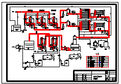 100T_h纯水系统设计cad工艺流程图纸-图一