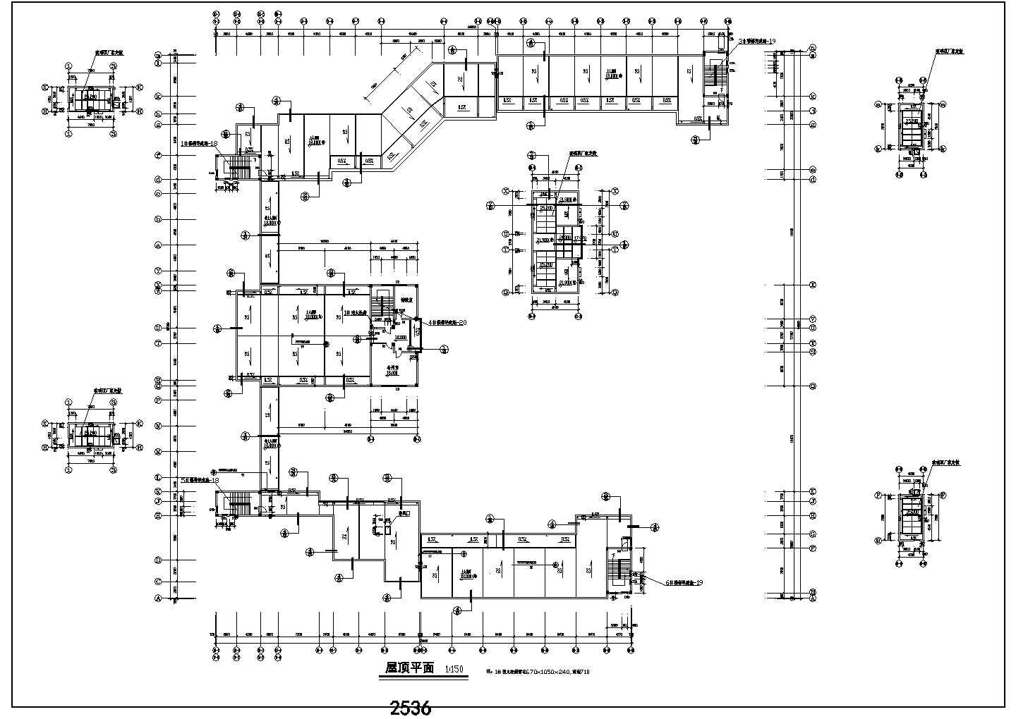 某中学教学楼综合楼CAD节点详细完整施工图