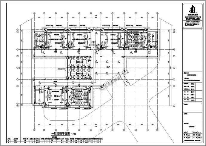 某先锋学校初中部教学楼平面图电气CAD设计图纸_图1