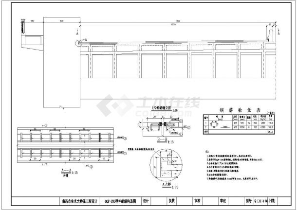 某生米大桥图纸75+2X228+75钢管拱伸缩缝构造CAD钢筋图-图一