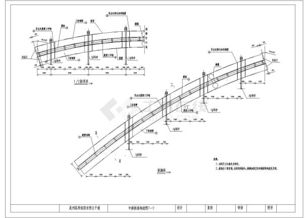 某大桥全套CAD图纸51+80+51m钢管砼系杆拱桥中拱拱肋构造图-图一