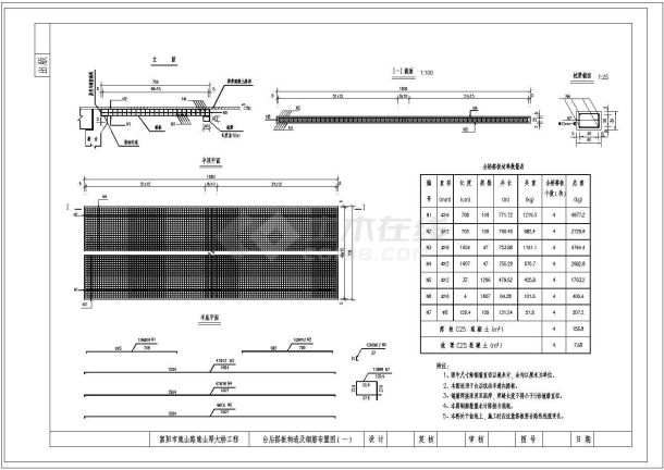 某跨径80m下承式钢管混凝土简支系杆拱桥台后搭板CAD节点详图-图一