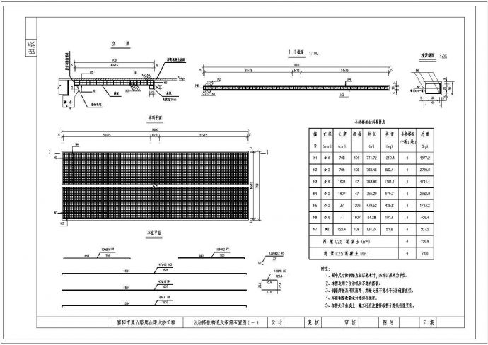 某跨径80m下承式钢管混凝土简支系杆拱桥台后搭板CAD节点详图_图1