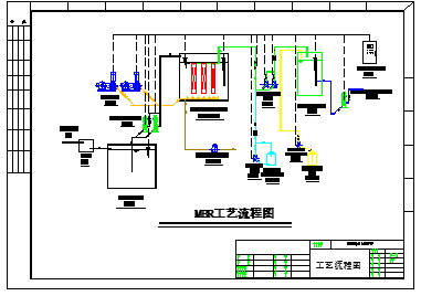 某700立MBR中水站cad工艺流程及平面设计图-图一