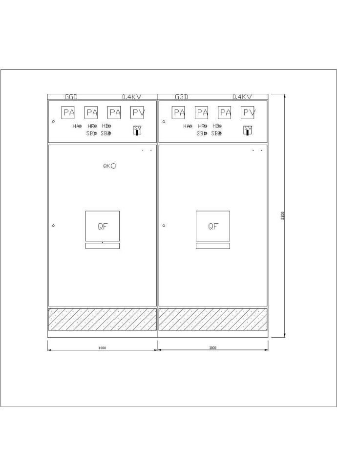 低压配电柜CAD详图_图1