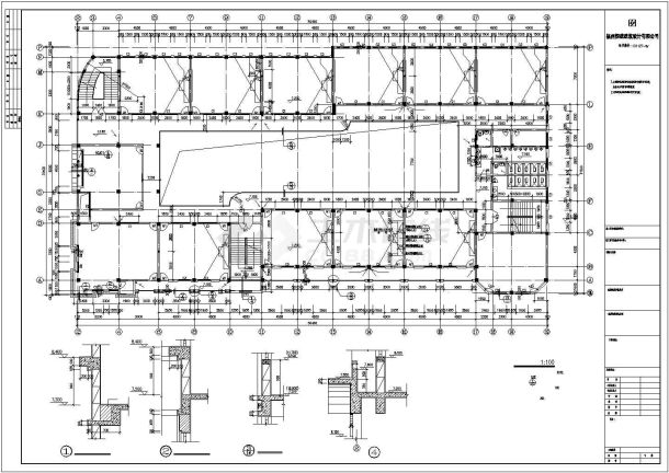 某地学校教学楼建筑平面图-图一