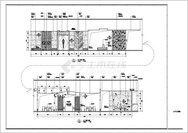 某名族风餐厅室内装修设计cad全套施工图(含施工说明，含效果图)-图二
