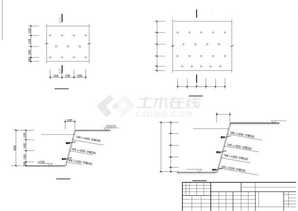 某地区工程坑支护挂网喷锚全套设计施工CAD图纸-图一