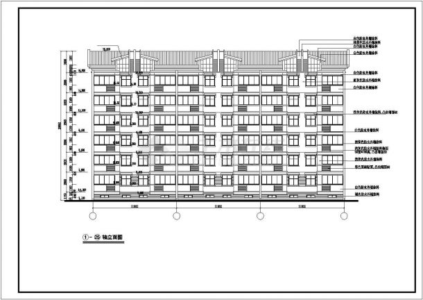 6层砖混结构民居住宅楼建筑设计CAD图纸（含半地下室/阁楼/3套方案）-图一