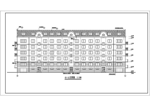 衢州市某小区5层砖混结构住宅楼建筑设计CAD图纸（含阁楼和半地下室）-图二