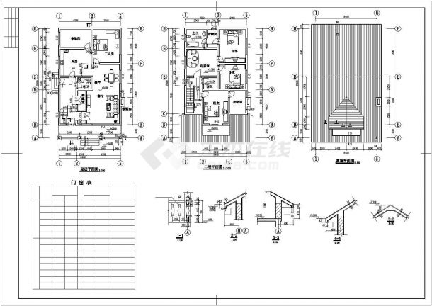 某城市高级别墅建筑完整设计施工CAD图纸-图二