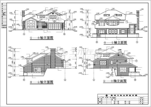 某地区高级别墅建筑全套设计施工CAD图纸-图二