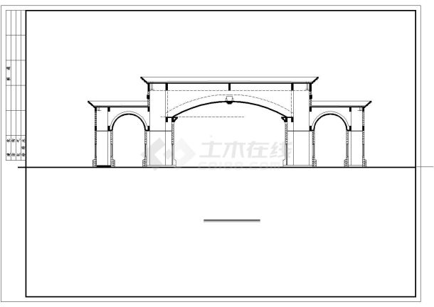 某市中心高级别墅小区大门方案设计施工CAD图纸-图二