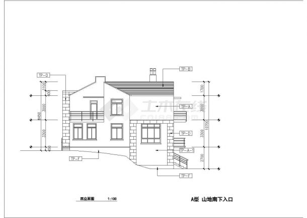 某市中心住宅小区山地别墅方案设计施工CAD图纸-图一