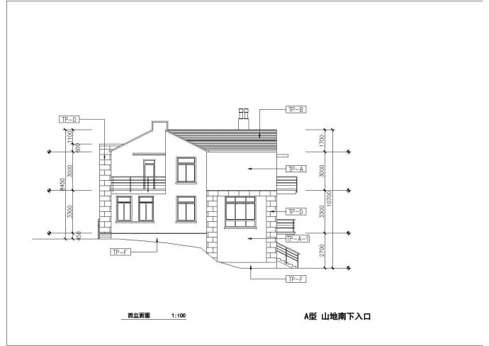 某市中心住宅小区山地别墅方案设计施工CAD图纸_图1