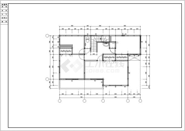 某市中心住宅小区木别墅方案设计施工CAD图纸-图二