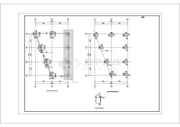 单层6米高钢结构仓库结构图（单坡屋面）-图二