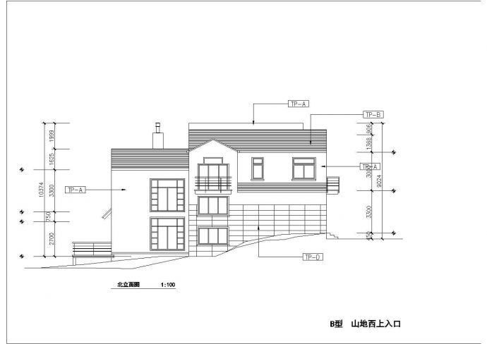 某城市小区山地别墅方案设计施工CAD图纸_图1