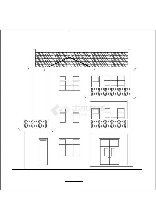 某小区农村联合住宅建筑全套方案设计施工CAD图纸-图二