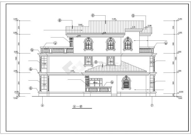三层-17.50&17.70米-农村住宅建筑施工图，含施工说明-图二