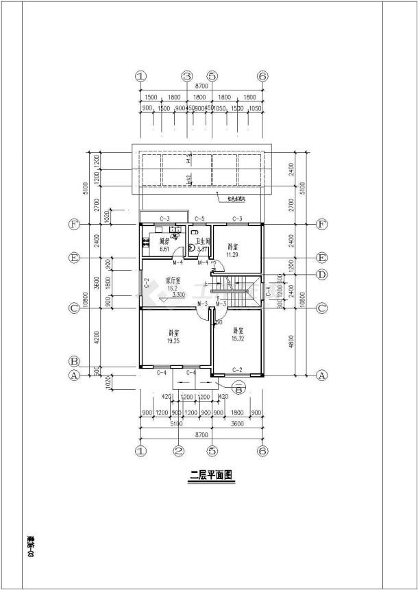 268平方米三层新农村住宅设计cad图，共八张-图一