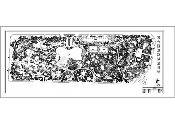 公园总平面设计参考图cad图-图一