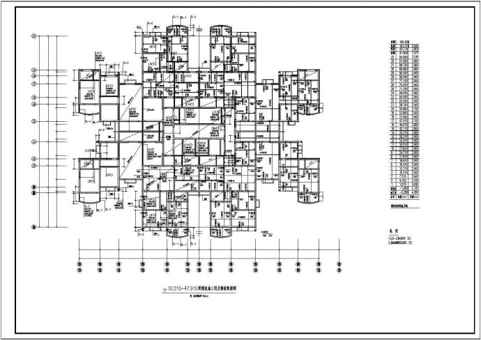 某医院多层框架结构住院楼结构设计cad全套施工图纸_图1