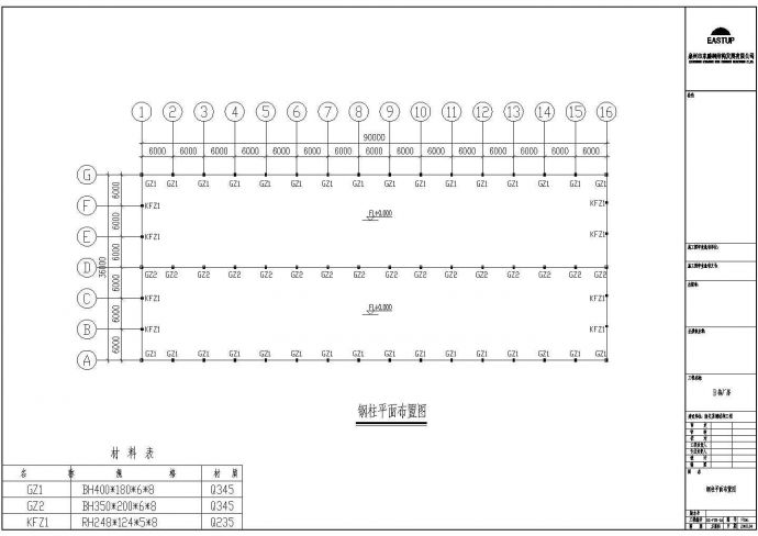 南安某单层钢结构厂房工程设计cad结构方案图（含建筑设计，含设计说明）_图1