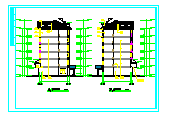 长34.8米 宽11.7米 五层单身公寓楼3单元每单元2户对称户型设计图纸（无剖面图）-图二