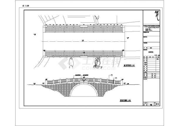 某景观桥设计参考cad图-图二