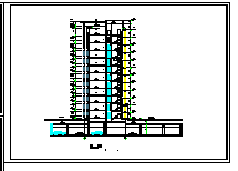 长62米 宽15.2米 11层3单元每单元2户（单元内户型不对称）住宅楼建筑设计图-图二