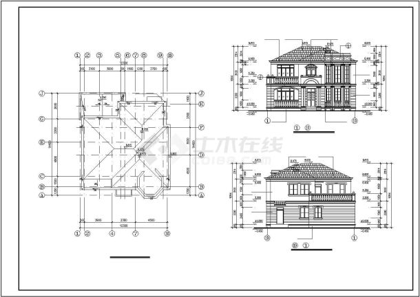 坡屋顶农村住宅建筑设计施工图-图一