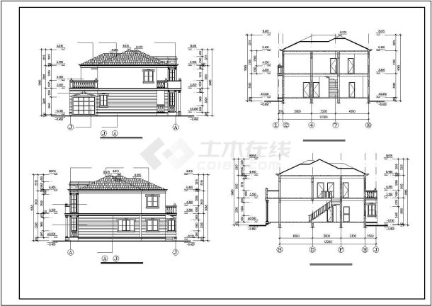 坡屋顶农村住宅建筑设计施工图-图二