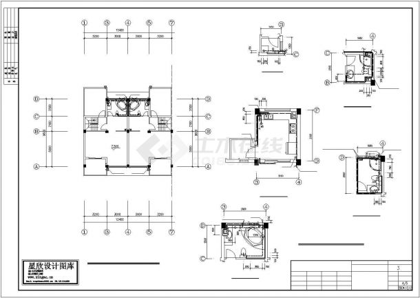某3层别墅给排水CAD设计图-图二
