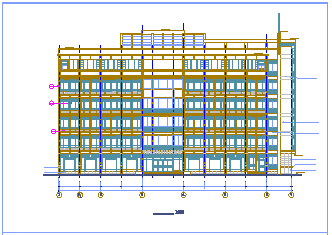 6层办公楼建筑cad设计施工图(外立剖面)-图一