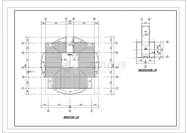 滁州某小区9层框架结构公寓住宅楼平面设计CAD图纸（含屋面排水图）-图一