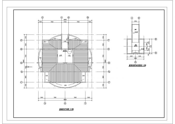 滁州某小区9层框架结构公寓住宅楼平面设计CAD图纸（含屋面排水图）_图1