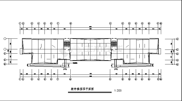 哈尔滨某中学教学楼建筑设计施工cad图纸-图一