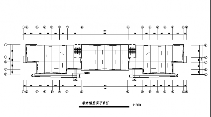 哈尔滨某中学教学楼建筑设计施工cad图纸_图1