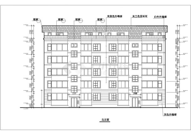 沈阳市铁阳路某居住区5+阁楼砖混结构住宅楼平立面设计CAD图纸-图一