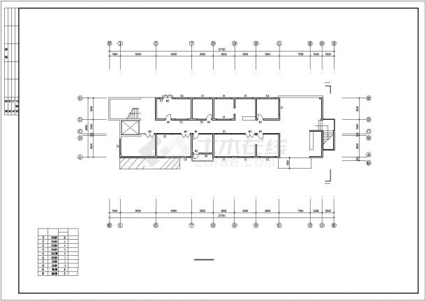 2层某市人民医院门诊楼设计建施cad图，共七张-图二