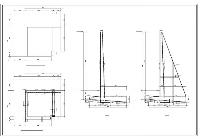 某厂区毛石和钢筋混凝土挡土墙施工图（CAD图纸）_图1