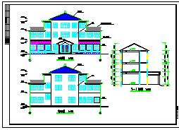 老年活动中心设计CAD建筑图纸-图二