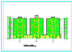 某市新村高层住宅楼建筑施工cad设计图纸-图二