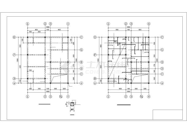 某地区3层砖混农村住宅楼结构CAD图-图一