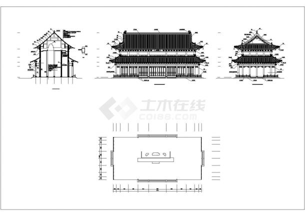 某古建大雄宝殿详细大样CAD施工完整图纸-图一